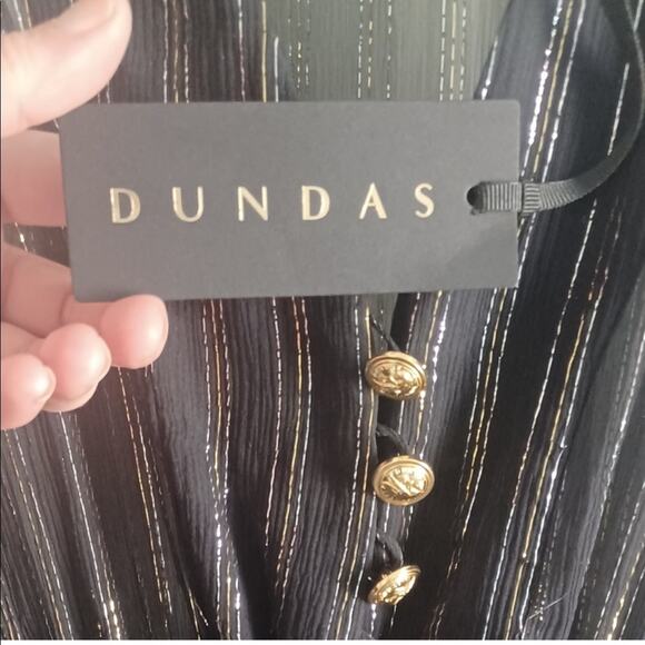 NWT DUNDAS Black Metallic Flowing Kaftan - Picture 5 of 6